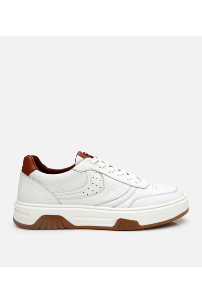 Hotiç Erkek Deri Beyaz Yüksek Tabanlı Spor Ayakkabı