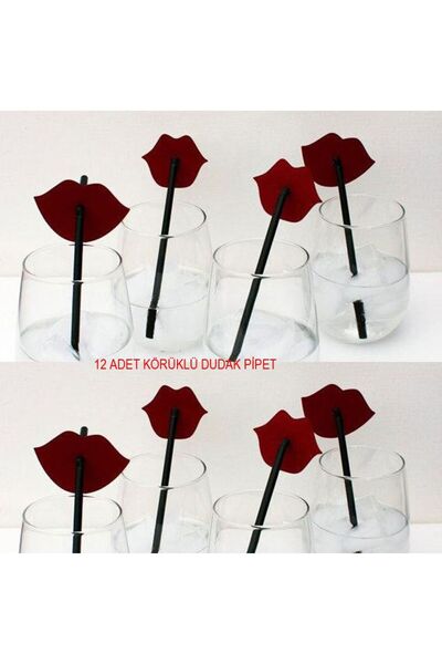 partidolu Plastic Bride Straws with Black Straws, Bellows and Red Color Lips,...
