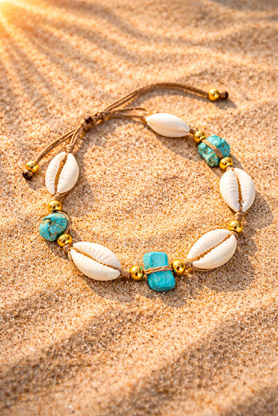 By Song Aksesuar Sea Shell Turquoise Dogaltaş Bracelet