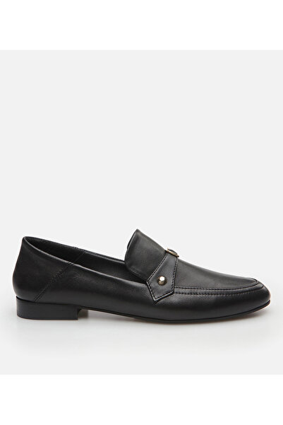 Hotiç Women's Leather Black Loafer