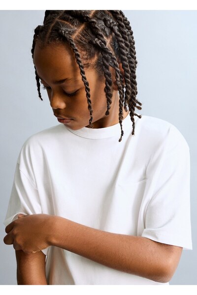 MANGO Kids Cep detaylı pamuklu tişört