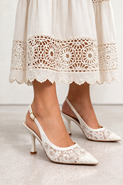 VARENZA WOMAN SHOES γυναικεία βραδινά φορέματα από δαντέλα με τακούνια