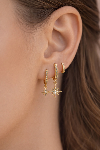 Sacce Scarves&Accessories Kutup Yıldızı Üçlü Set Küpe