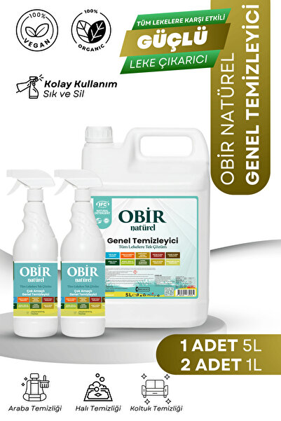 OBİR NATÜREL Obir Naturel Organik Temizlik Paketi | 5L + 2 x 1L | Çok Amaçlı ...