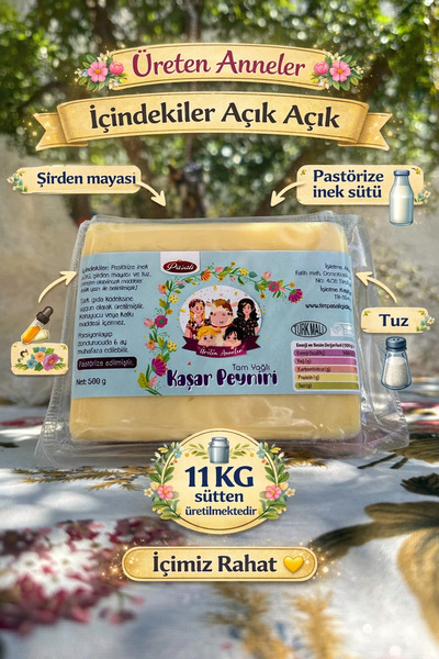 ÜRETEN ANNELER Tam Yağlı Taze Kaşar Peyniri 500 gr