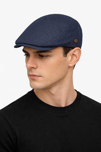 ZERAMİNE London Kasket Şapka Lastikli Yazlık Lacivert