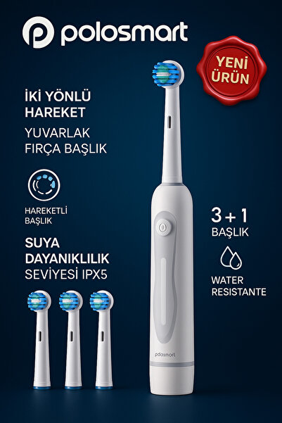 Genel Markalar PBS-903 Pilli Diş Fırçası – 3+1 Başlık – IPX5 – Orta Sertlik-İ...