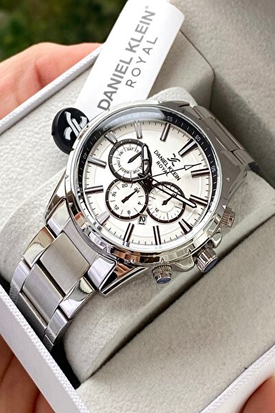 Daniel Klein Men's Wristwatch Steel Strap, with Calendar, 2 Years Warranty