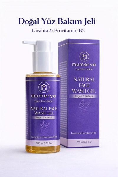 MUMERYA Natural Face Wash Jel | Lavanta & Provitamin B5 Doğal Yüz Temizleme Jeli