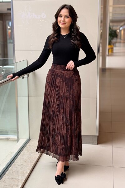 sentez giyim Sentez Efru Desen Kırıştırma Etek