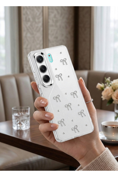 TechTrove غطاء شفاف عالي الجودة A+ متوافق مع هاتف تكنو كامون 40 4G، مزخرف بنق...