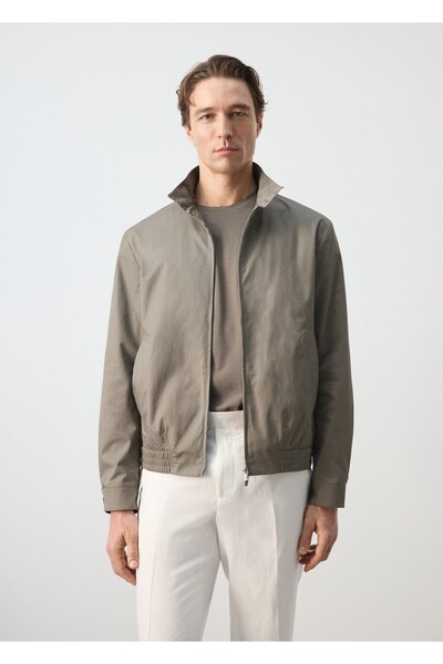 MANGO Man %100 pamuk su itici mont