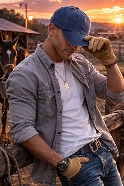 Ritagarcia Pălărie cu șapcă unisex, lavabilă, albastru bleumarin