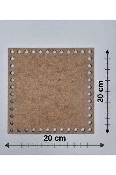 Mu Art Ahşap Lemn 20x20 cm 1 bucată Tavă Placă pentru tricotat Suport perfora...