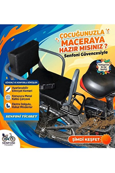senfoniticaret Elektrikli Bisiklet Yan Korumalı Çocuk Koltuğu, Emniyet Kemerl...
