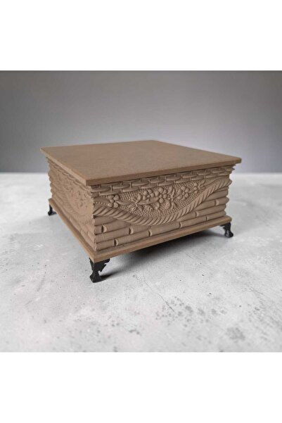 SEKAY AHŞAP Ahşap- Ham Mdf- Desenli-takı-makyaj-aksesuar-çok Amaçlı- Ayaklı K...