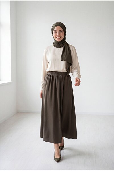 BENAHOLL Buğlem Çift Cepli Parçalı Etek-BY5036.1 Yeşil