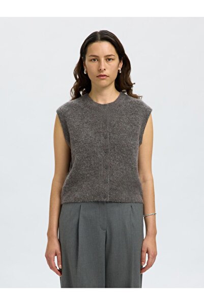 Selected Femme Strickweste Wollgemisch