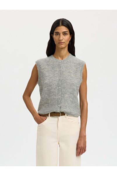 Selected Femme Strickweste Wollgemisch