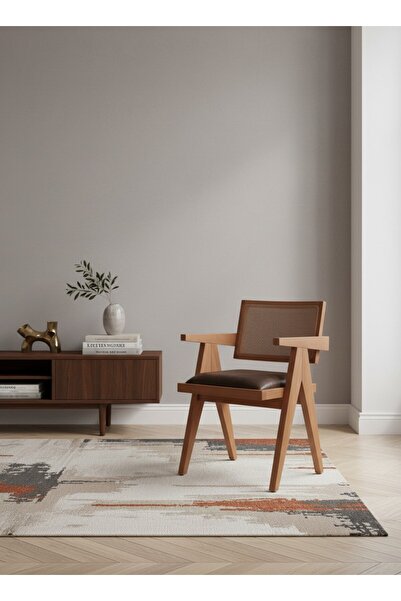 KleinHaus Furniture Sofia Ahşap Yemek Odası Sandalyesi, Doğal Hazeran Sırtlı ...