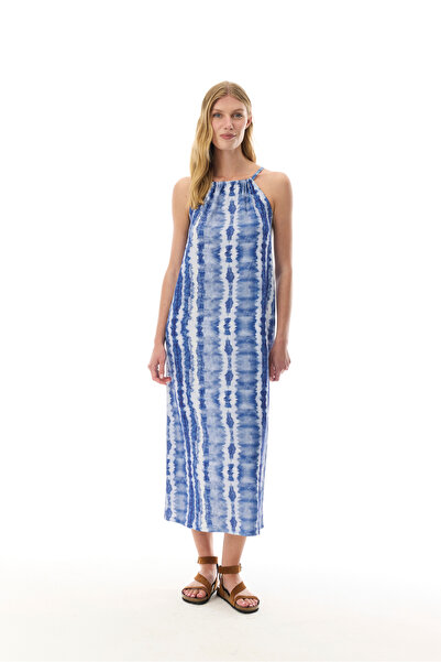Mudo Printed Back Detail Sleeveless Midi Dress