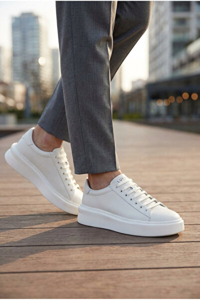 Lufian حذاء جيج كاجوال أبيض حذاء رياضي ذو نعل عالٍ