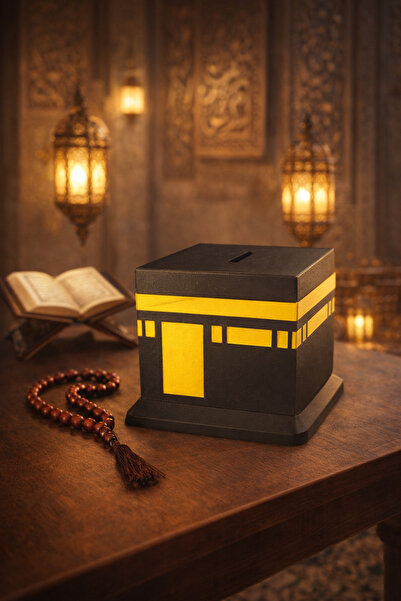 Muvesta Kabe Tasarımlı Dekoratif Kumbara – Manevi hediyelik para kutusu