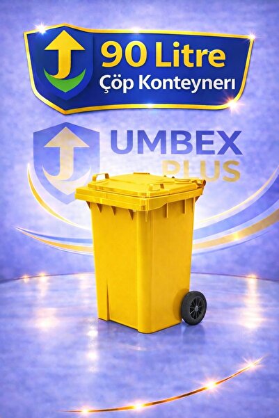 UMBEX PLUS Atık Plastik Çöp Konteyneri 90 Litre Plastik Konteyner - A Isıya K...
