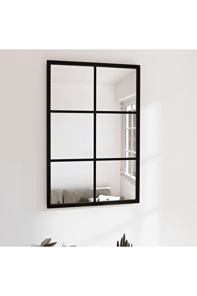 Concept Oglindă de perete, negru, 60 x 40 cm, metal