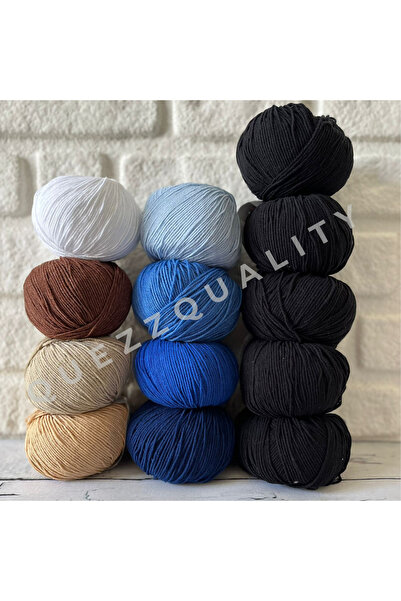 Yarnart Σετ πλεκτού με νήματα τζιν, 13 τεμάχια νήματα πλεξίματος, Σετ πλεξίμα...