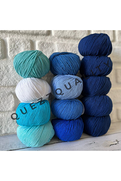 Yarnart Σετ πλεκτού με νήματα τζιν, 13 τεμάχια νήματα πλεξίματος, Σετ πλεξίμα...