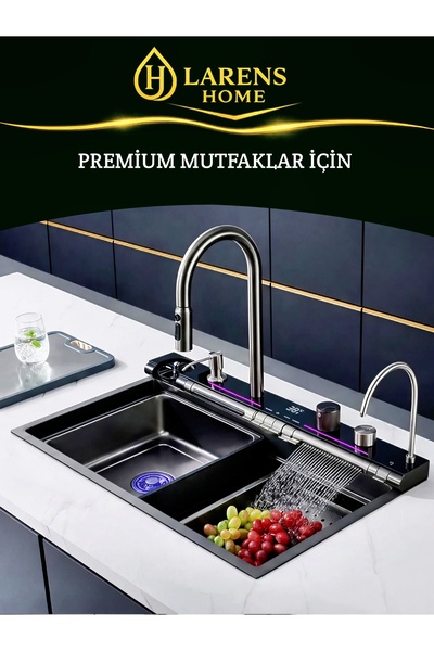 Larens Velora Akıllı Dijital Göstergeli Eviye Seti (304 çelik 4mm)