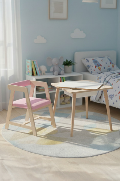 ROZİTOYS Montessori Çocuk Ahşap Oyun Etkinlik Çalışma Masası,Saklama Alanlı, ...