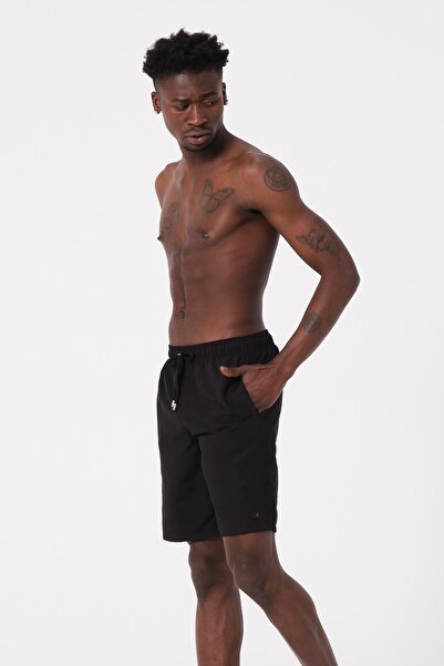 C&City Men's Black Long Sea Shorts - 2206 Model