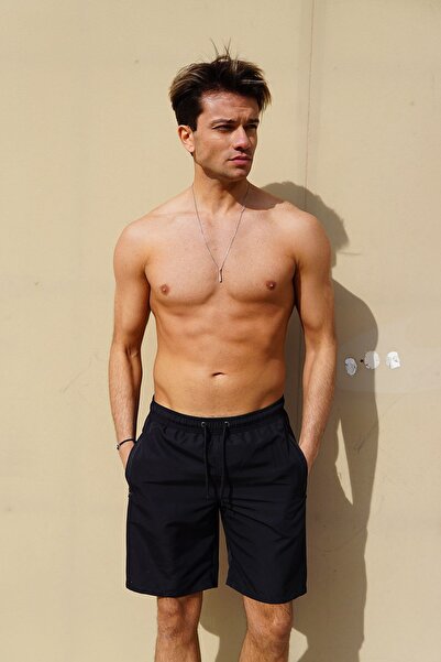 C&City Ανδρικό μακρύ θαλάσσιο σορτς C12203 μαύρο