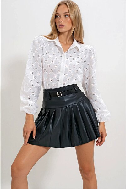 VAGGON Bela gipure tkana premium košulja