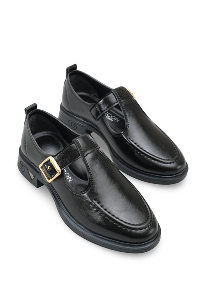 Riccon Kadın Loafer 0012350 Siyah Rustik