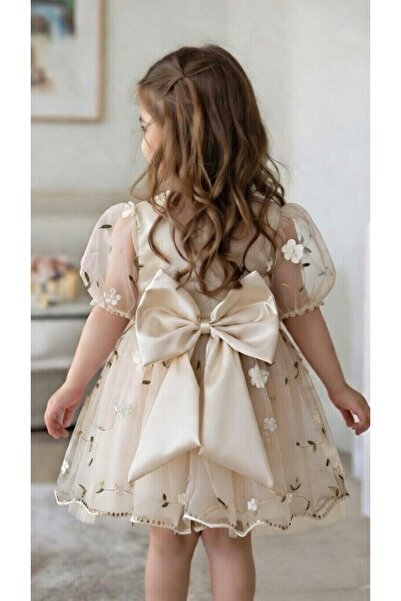 BİLGEN Style DEVOJČIČINA PRASLEĆKA HALJINA (LETNJA) [KREMA BOJA] P Pamuk U 3D...