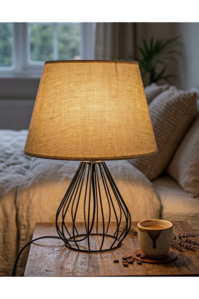 365GUNSERİSONU ريفي قفص معدني الحديد المطاوع الساق البني النسيج رئيس مصباح طا...