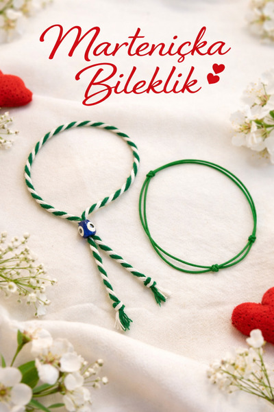 Crystal Atelier Yeşil Ip Bileklik Ve Marteniçka Set