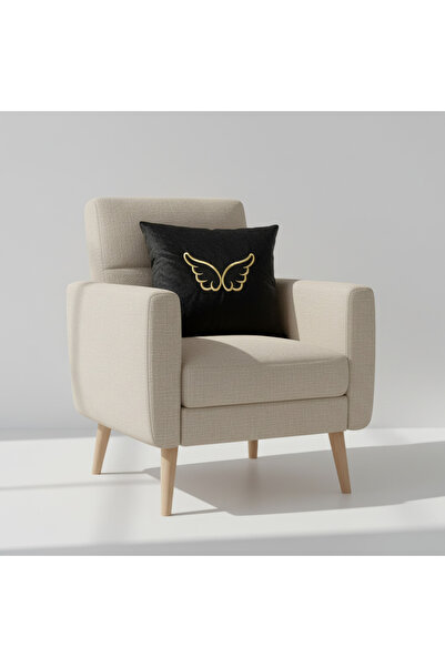 harmony factory Brodat catifea Husă de pernă pentru canapea Aripi de înger Ne...