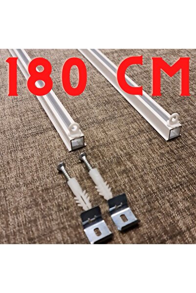 GARDINESTAN JUNG CFO GmbH Tek Kanallı Beyaz Alüminyum Ray (tekli Korniş)+meta...