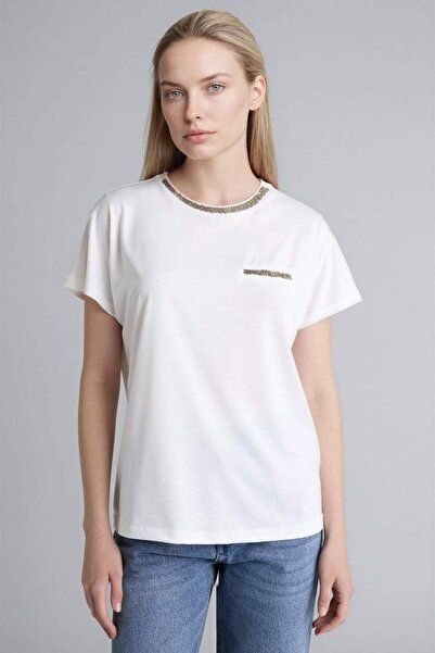 DeFacto Tradicionalna majica kratkih rukava standardnog kroja sa detaljima od...