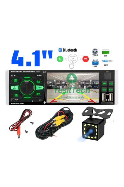 EXVOL Araba Oto Teyp Park Kamera Hediyeli 4.1 Inc Ekran 4*60w Bluetooth-mp3-m...
