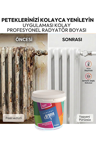 Bi Boya Isıya Dayanıklı Radyatör Petek Boyası 0.75 Lt Beyaz