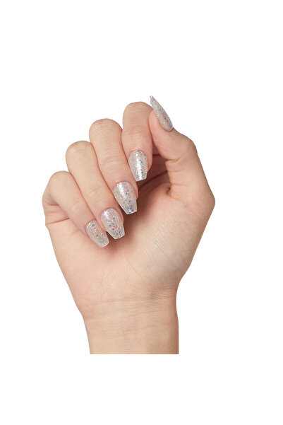 Kiss Jel Takma Tırnak Kısa Şeffaf Simli