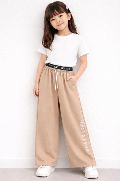 RAPAPA Devojčice, široke trenerke od lososa – udoban kroj-7365