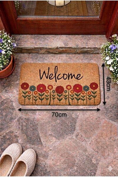 SoGood Concept Renkli Çiçekler Desenli Coco Görünümlü Kapı Önü Ve İç Mekan Pa...