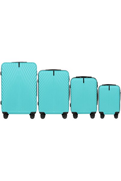 wings Set de 4 trolere de cabină Swan ABS+ Albastru