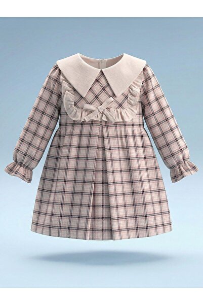 Pierre Cardin Φόρεμα με φιόγκο και βολάν 6-18 μηνών - Μπεζ 9-12 μηνών